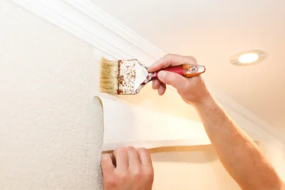 Pose de papier peint à la Roche-Neuville — revêtements muraux et toiles de verre